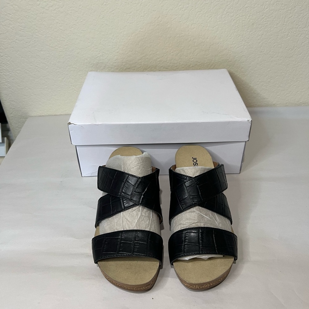 Josef Seibel black genuine leather sandals‎ EU37 US 6/6.5